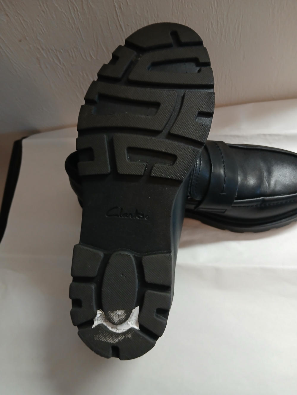 Clark's Woman's Black Leather Penny Loafers - Picture 5 of 7